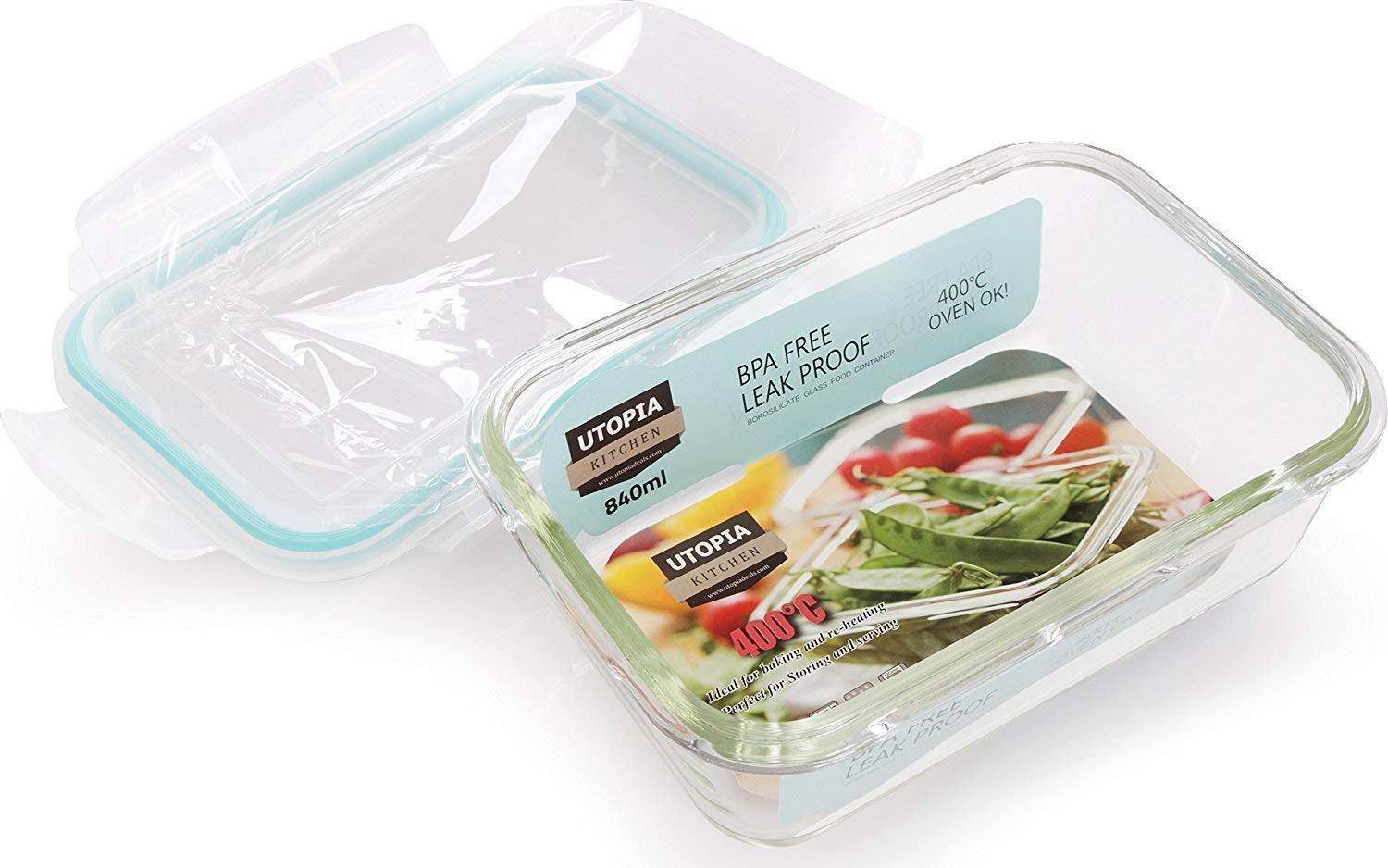 Zulay Kitchen Glass Food Storage Containers with Lids 5 ct Size 36 oz